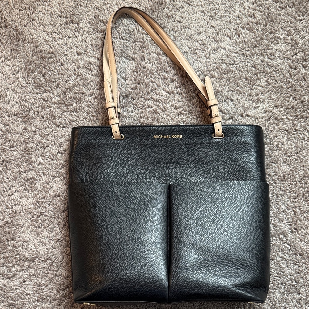 Michael Kors Black and Tan Tote Bag